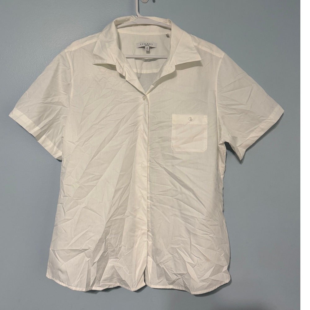 Foxcroft Wrinkle Free Button Down Women's 16‎ Fitted Short Sleeve Blouse 0930
